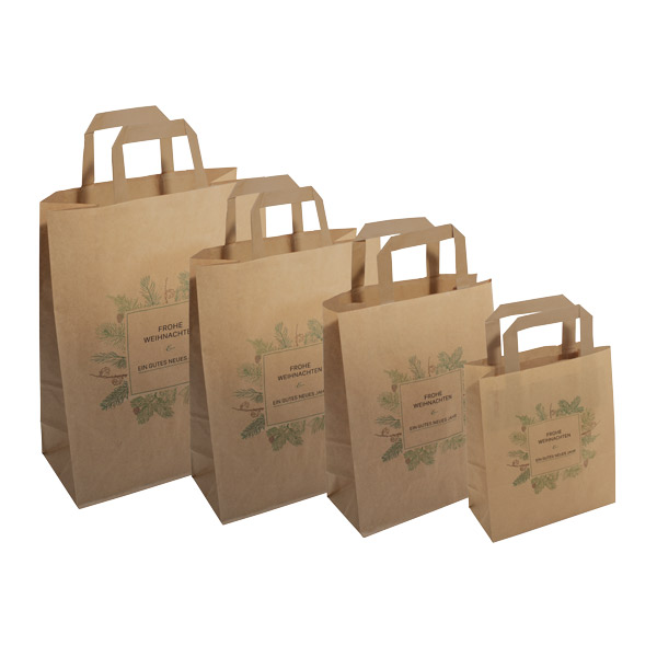 Shopper Oh Tannenzweig Papiertasche mit flachem Papierhenkeln