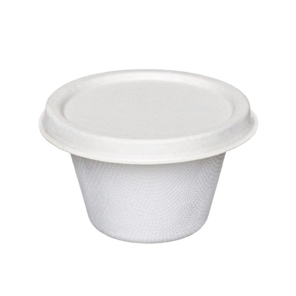 Dressingcup mit Deckel 120ml, Bagasse