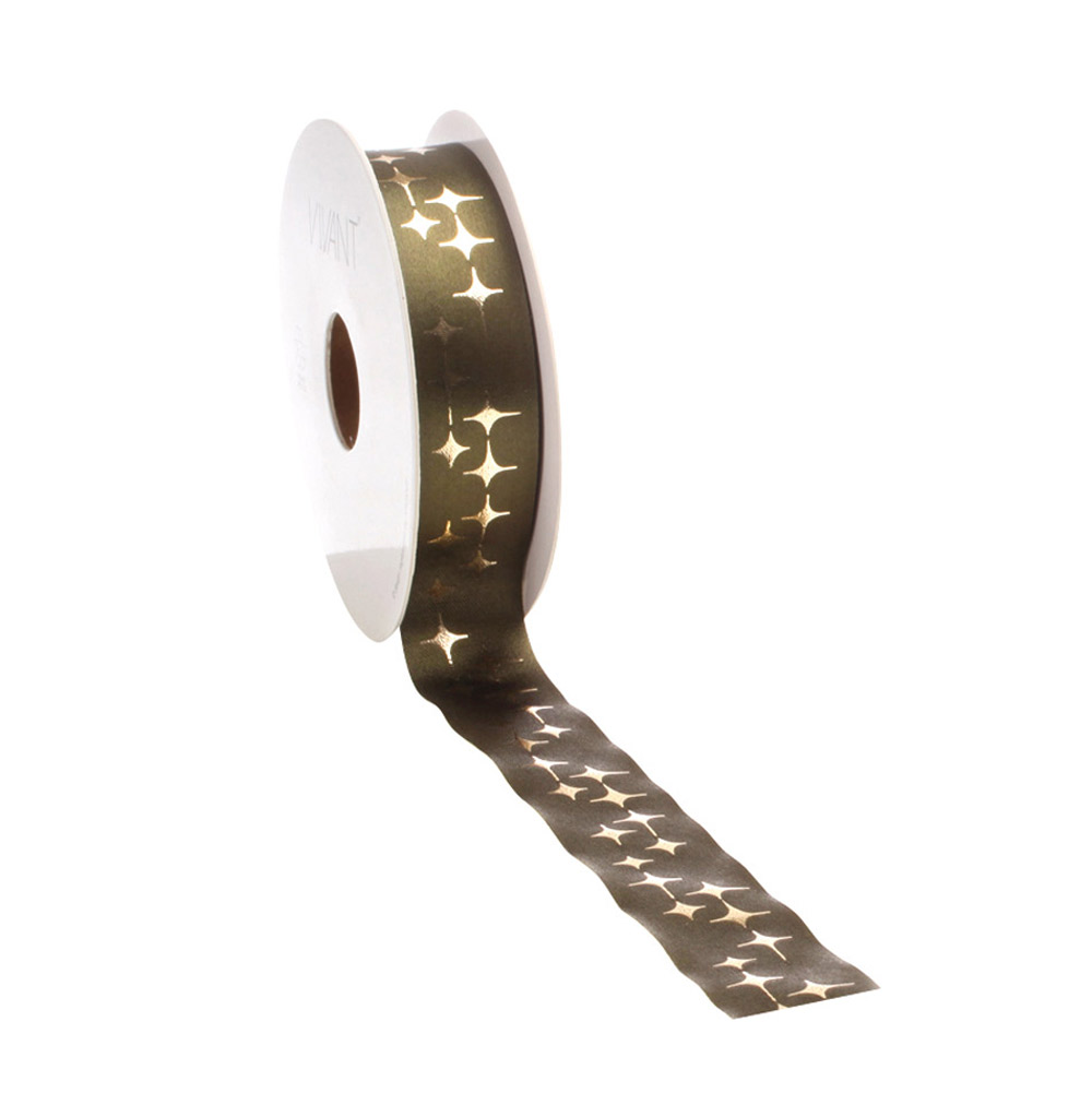 Nova Geschenkband 25 mm x 15 lfm, Rückseite gold-metallic