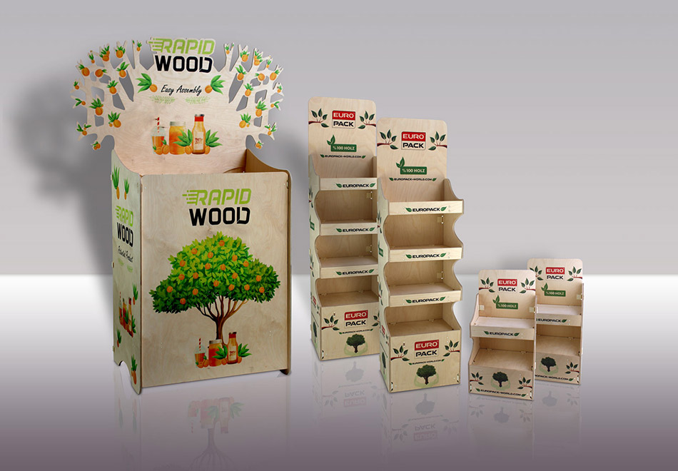 Holzdisplays individuell bei Europack bestellen